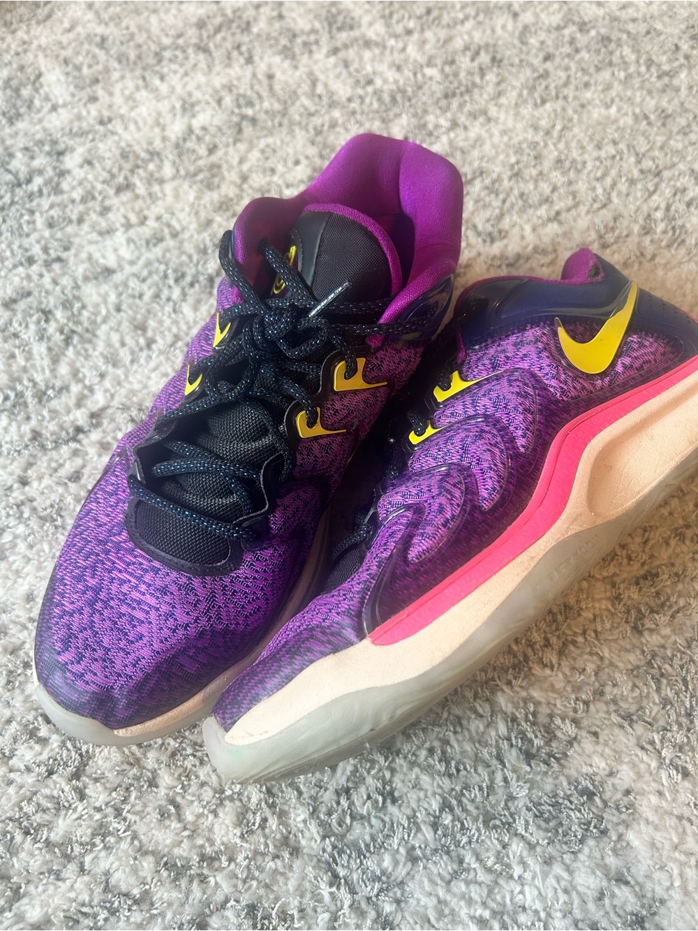 Nike Women’s Purple & Yellow Athletic Sneakers with Pink Trim